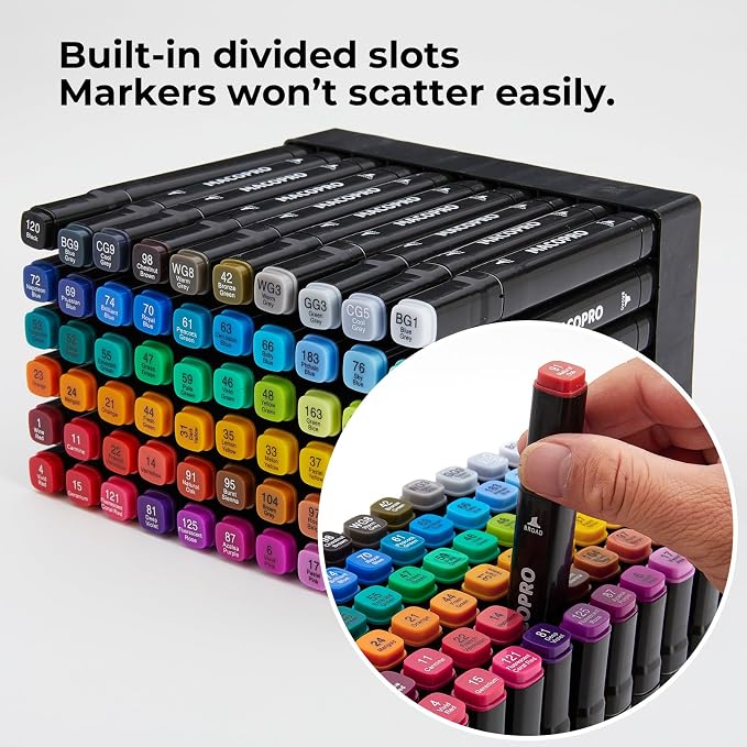 Alcohol Markers, 60 Colors Dual Brush Tip Permanent Art Markers, Coloring Marker, for Book Painting Card Making, Christmas gift for Adults (60)