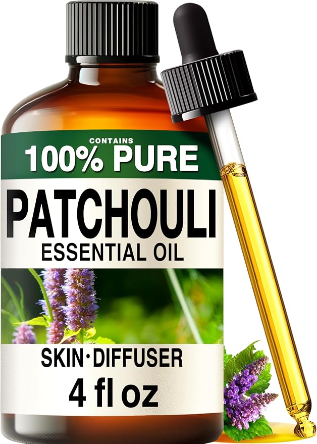 Kukka 100% Pure Patchouli Essential Oil for Skin, Diffuser, 4 Fl Oz | Concentrated Patchouli for Diffuser, Aromatherapy, Perfume and Body - GC/MS Tested, Steam Distilled, Glass Dropper