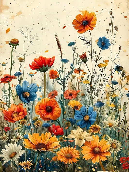 Flower Diamond Art Kits for Adults, 5D Diamond Painting for Adult Beginners | DIY Full Drill Round Gem Painting Dot Art for Adults，Home Wall Decor 11.8x15.7 Inch