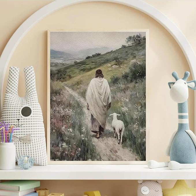 Jesus and Lamb Paint by Numbers Kit for Adults Beginner (Without Frame) | Paint by Number Kits on Canvas DIY Acrylic Oil Easy Painting by Numbers for Home Wall Decor Gift12X16 in