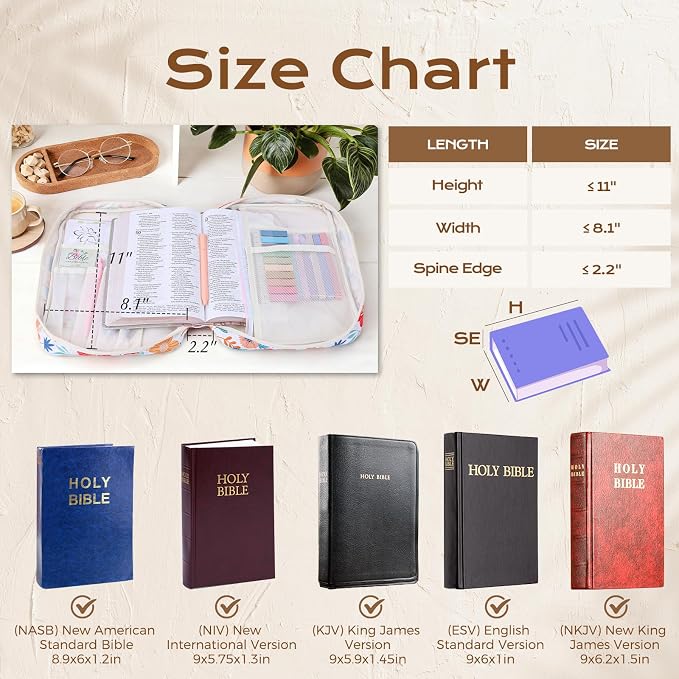 XKDOUS Bible Cover Case for Women Bible Bag Journaling Kit w/Study Supplies