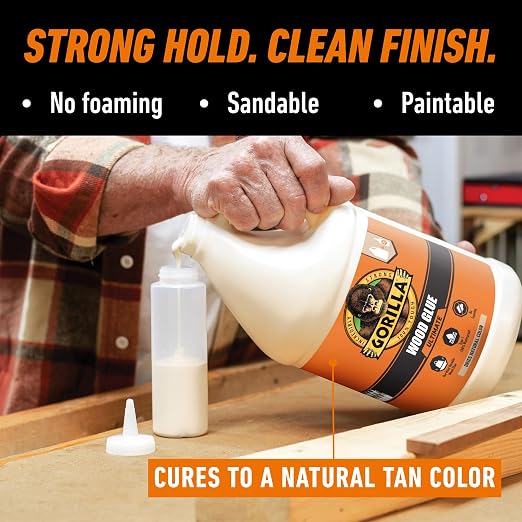 Gorilla Wood Glue Ultimate, Natural Color, 1 Gal Bottle, Waterproof