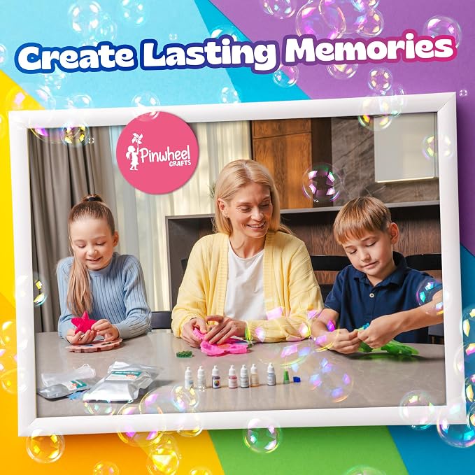 Pinwheel Crafts DIY Soap Making Kit for Kids Ages 5-12, 16 Flower Molds