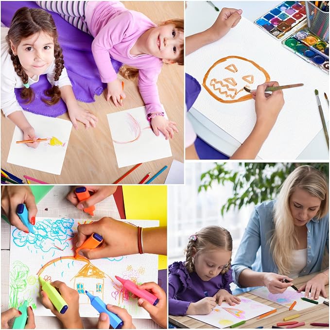 3 Pack Watercolor Paper Pad, 8x10 140lb/300g Water Color Paper, 20 Sheets Cold Press Drawing Painting Paper Sketchbook Notebook, Art Supplies for Watercolors Marker, Sketch Book for Kids Adults