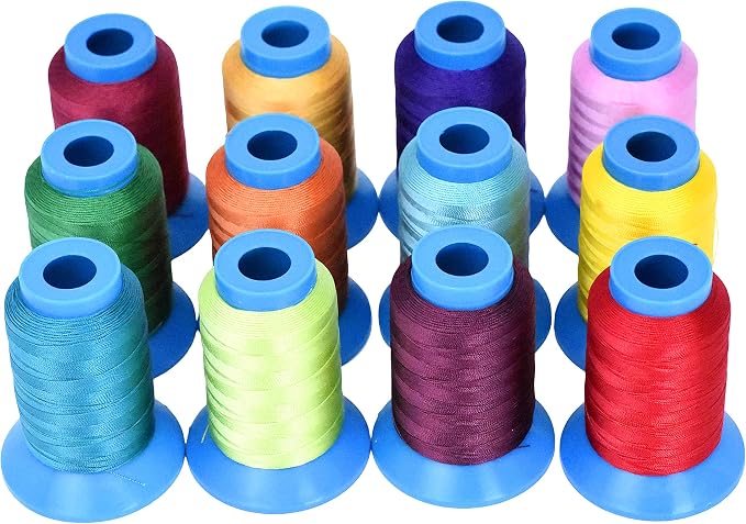 Mandala Crafts Size 277 840D T270 12 Vibrant Bonded Nylon Thread, 780 YDs