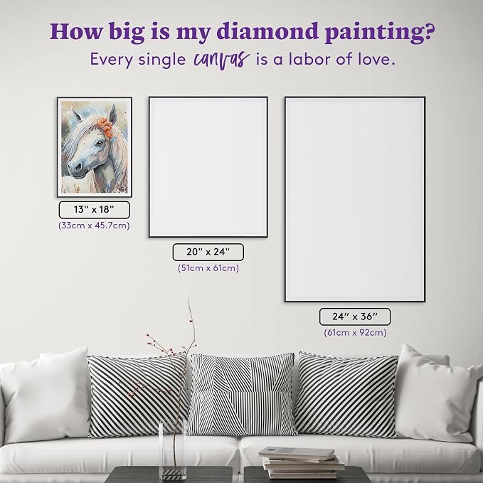 DIAMOND ART CLUB Pastel Horse Diamond Art Kits for Adults
