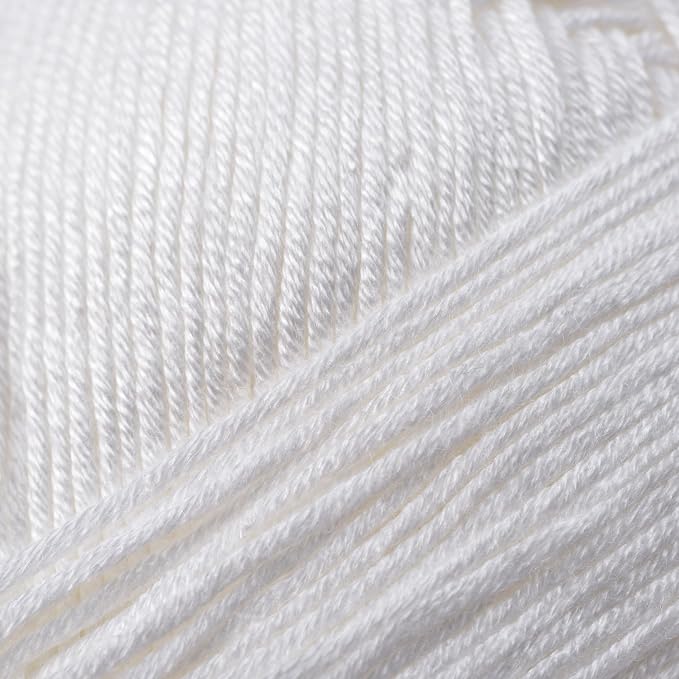 Loops & Threads Silky Soft Yarn - Yarn for Knitting, Crochet, Weaving, and Arts & Crafts - White, Bamboo, 3.5 oz