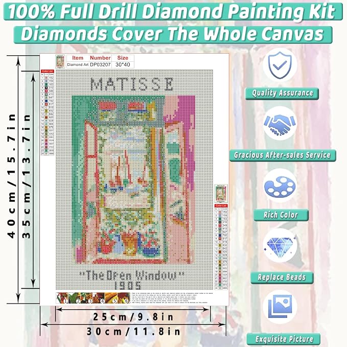 Matisse Square Diamond Art Kits for Adults Diamond Painting Kit Beginner