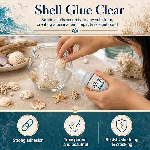 1DFAUL 200g Shell Glue Clear, Shell Strong Adhesive, Fast Dry, Waterproof