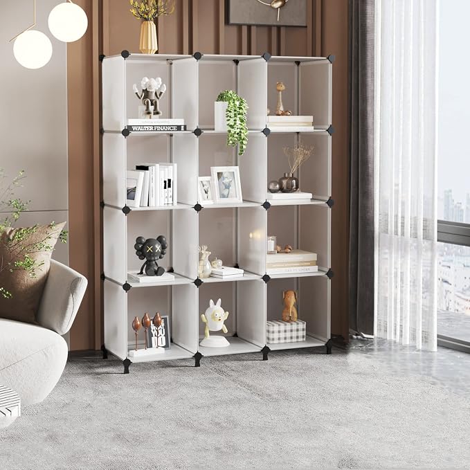 AWTATOS Closet Organizer, 12 Cube Storage Organizer, Translucent