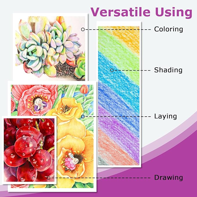 Hapikalor 72 Colored Pencils for Adult Coloring Books, Coloring Pencils | Professional Coloring Pencils Set, Art Supplies for Adults Kids Beginners Drawing Coloring Sketching, Gifts for Teens