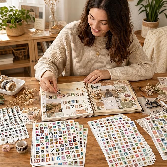 1920pcs Scrapbook Letter Stickers Ransom Alphabet Junk Journal Supplies