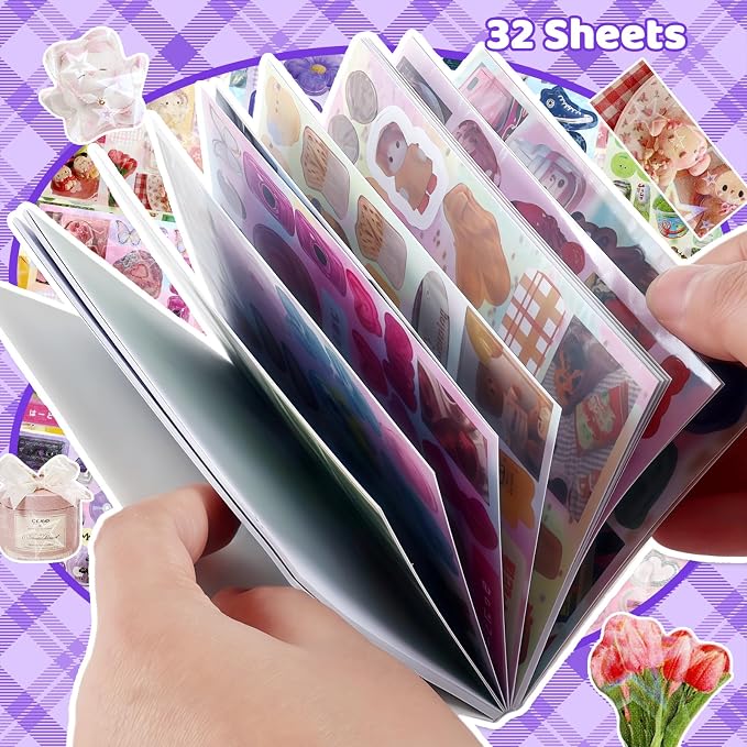 Tmtains 32 Sheets Japanese Manga Style Sticker Book 500+Pcs Heisei Retro Romantic Memory Series Manga Books Style Korean Sticker Aesthetic Japanese Stickers Book for Adults Valentine Gift (Time Ferry)