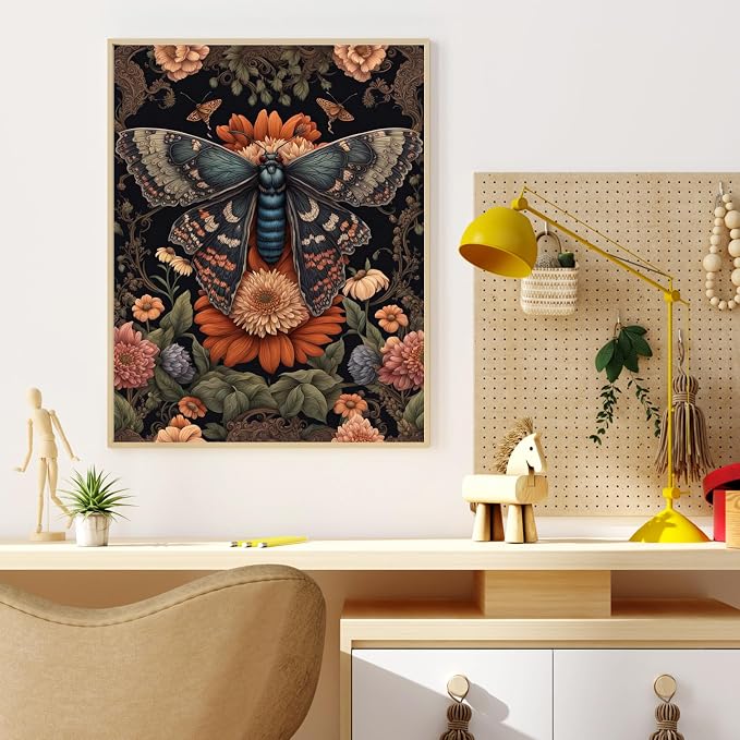 Yunruily Paint by Numbers Kits for Adults - Vintage Butterfly Adult Paint by Number Kits on Canvas,Paint by Number for Adults for Gifts Home Wall Decor 16x20inch