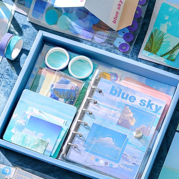 Scrapbooking Supplies Kit, A6 Grid Notebook, Vintage Junk Journaling Kit