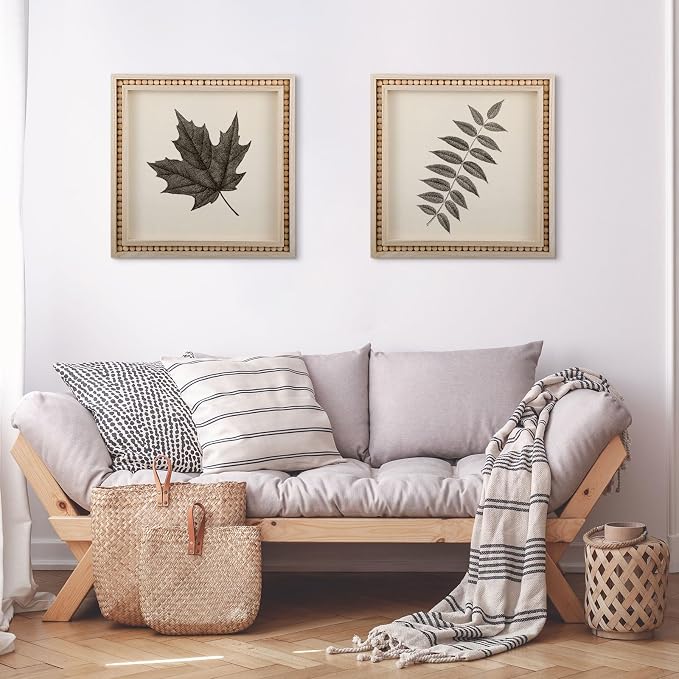 Wenqik 4 Pack Beaded Wood Panels Boho Style Wood Canvas Board Unfinished Wooden Panel Boards for DIY Crafts Painting Pouring Drawing Art Projects(12 x 12 Inch)