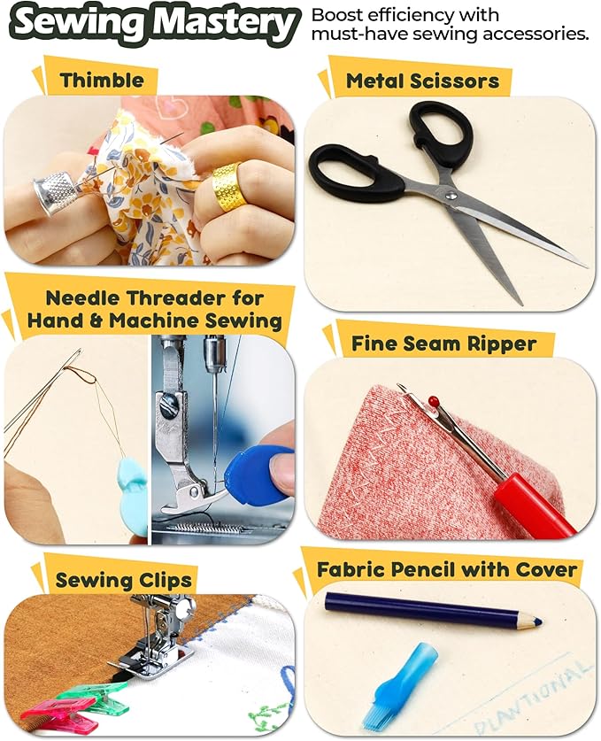 Heavy Duty Sewing Kit, Upholstery Repair Sewing Kit with Sewing Awl, 120PCS | Sewing Kit, Large-Eye Needles, Sewing Awl, Seam Ripper, 20 Colors Sewing Thread, Upholstery Repair, Leather Repair, DIY