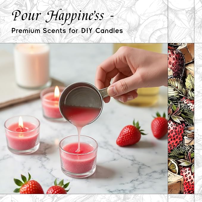 HIQILI Strawberry Fragrance Oil, DIY Fruity Scent Perfume - 1 Fl Oz
