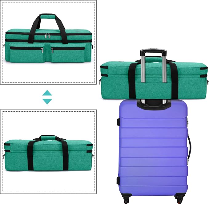 LUXJA Double-layer Bag for Cricut Explore Air (Air2) and Maker, Dark Green