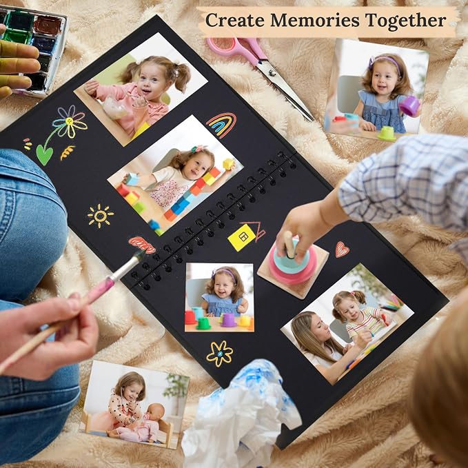 Scrapbook Photo Album 10"x10" 50 Sheets 100 Pages Hardcover Kraft Paper