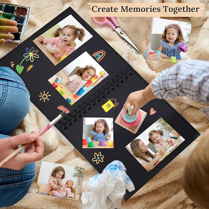 Scrapbook Photo Album 10"x10" 20 Sheets 40 Pages Hardcover Kraft Paper