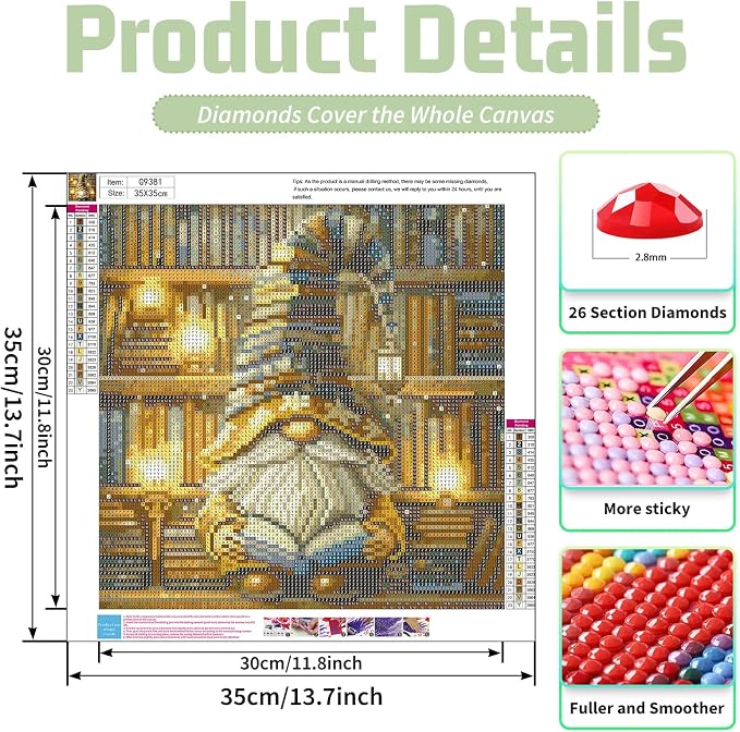 Mandun Gnome Diamond Painting Kits for Adults, Diamond Art Kits, 14x14 in