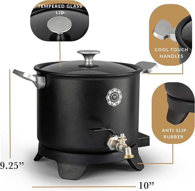 Craft & Venture Wax Melter for Candle Making - Candle Wax Melting Pot Holds 7qts (14lbs) of Wax – Soap Melter for soap Making Supplies - Easy Pour Candle Maker for Candle Making Supplies