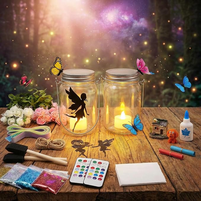 Alritz Fairy Lantern Craft Kit Mason Jar Night Light Ages 6+