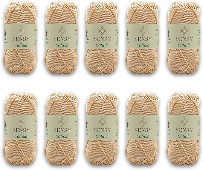 S Sensy Calinia-Mercerized Giza Cotton #2 Fine Yarn 10 Pack Nude 131 Yards