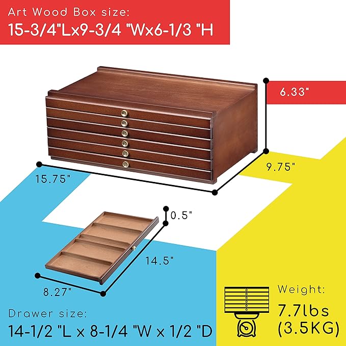 MEEDEN 6-Tier Artist Supply Storage Box: Art Organizer with Compartments