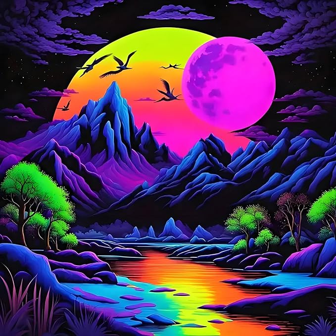 bleihum Diamond Art Kits for Adults Mountain Gem Art 13.8x13.8inch