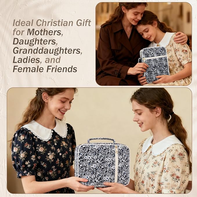 XKDOUS Bible Cover Case for Women Bible Bag Journaling Kit w/Study Supplies