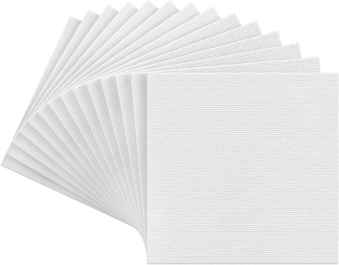 ARTEZA Canvas Panels for Painting, 14 x 6 x 6 Inches, 100% Cotton, Gesso-Primed, Lightweight, Nontoxic, Acid-Free, for Adults and Teens, Oil and Acrylic Painting, Pack of 14