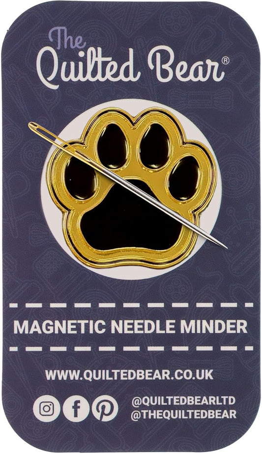 The Quilted Bear Magnetic Needle Minder, Dog Paw | Enamel Needle Keeper for Embroidery & Cross Stitch, Secure Holder for Sewing Needles & Pins, Strong Magnet, Sewing Accessory