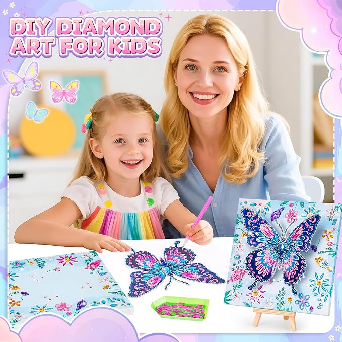 Crafts for Kids Age 8-12, Girls Birthday Gifts, Butterfly Diamond Painting