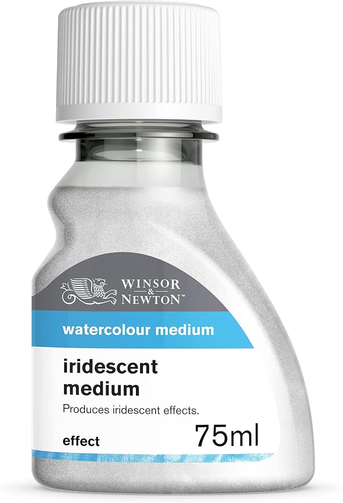 Winsor & Newton Watercolor Medium, Iridescent Medium, 75ml Bottle | Gives Iridescent Effect to Watercolors, Use Over Dark Backgrounds or with Transparent colors