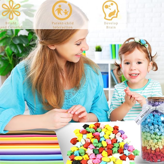 1512 Sheets Origami Paper, 27 Colors Double Sided Paper Star Strips