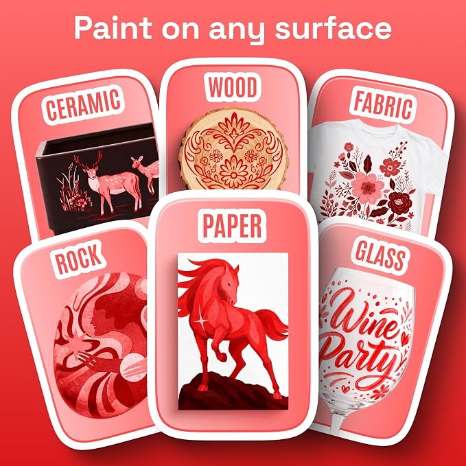 ARTISTRO 5 Red Tones Dual-Tip Acrylic Paint Marker Pens for Drawing | For Fabric, Rock, Glass, Wood, & Molds, Arts & Crafts Gift for Adults, Teens, & Kids, Classroom Must Haves & School Supplies