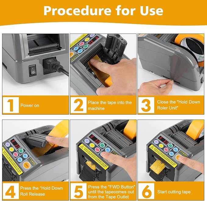 2026 Upgraded Ceramic Roller Upgraded Ribbon Cutting Machine, Automatic Tape Dispenser, 6-60 mm Width, 5-999 mm Length, Ideal for Business & Home