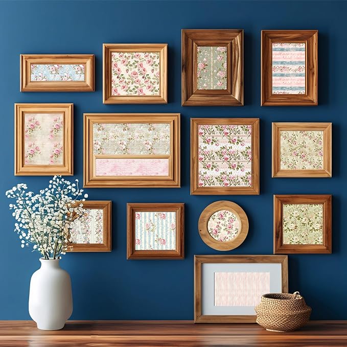 12×12 Boho Scrapbook Paper Vintage Flower Pattern Paper Pad,24 Sheets Double-Sided Bobo Floral Scrapbooking CardStock Papers Pad for Holiday Cardmaking DIY Journaling.