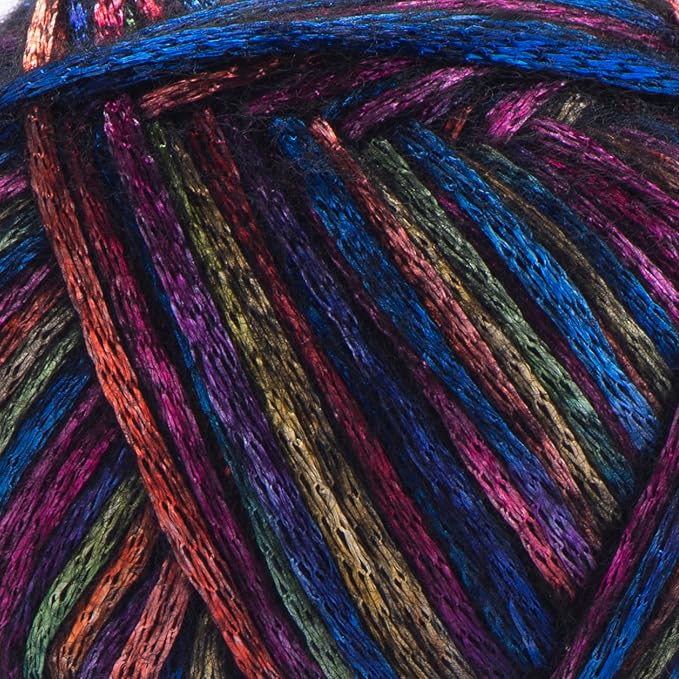 YarnArt Melody Variegated Chainette – Metallic Sheen Fiber for Knitting, Crochet & Embroidery, 100g (3.5 oz) Skein, 230m (251 yd), Premium Blend of 70% Polyamide 21% Acrylic 9% Wool (901)