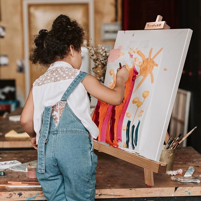 Miratuso Painting Easel, A-Frame Wooden Tabletop Easel Display Stand | Adjustable, Holding Canvas Up to 22" High, Foldable, Portable Multiple Use Photo and Sign Holder, Gift for Artist Beginner