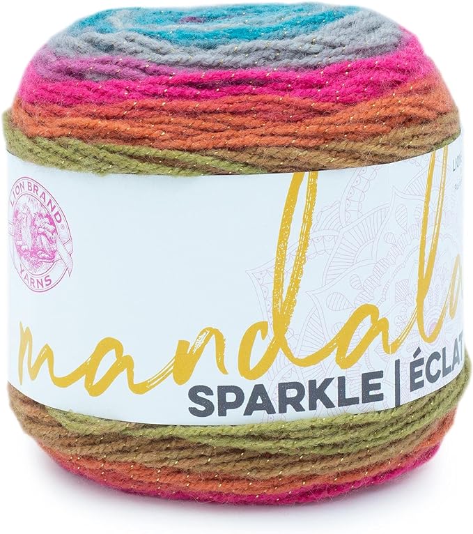 Lion Brand Yarn Mandala Sparkle Yarn, Astrid, 1 Skein