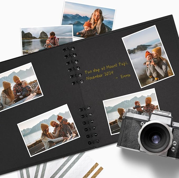 Scrapbook Photo Album DIY 10x10 Inch Thick Kraft 40 Pages Black