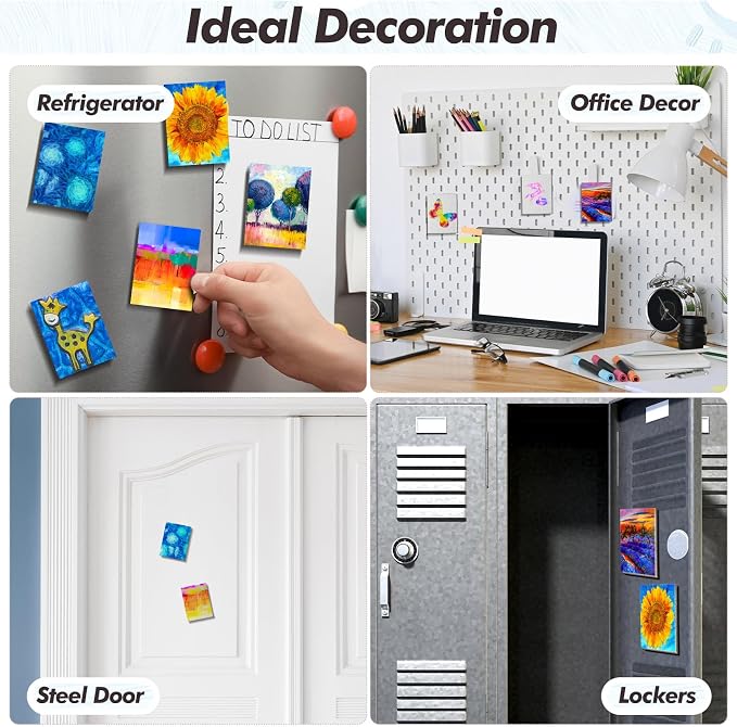Engrowtic 50 Pcs Magnetic Painting Canvas Panels, 2 1/5 x 3 in, Rectangle