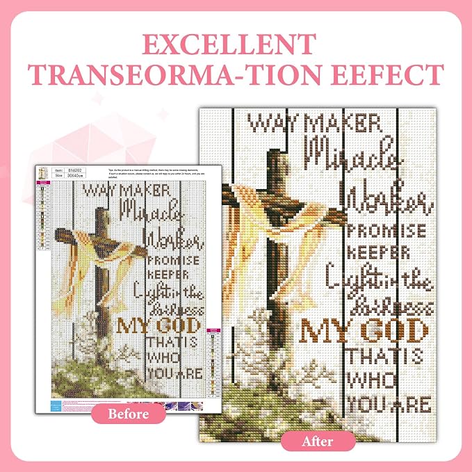 Diamond Art Kits for Adults, 5D Christian Cross Diamond Painting Kit