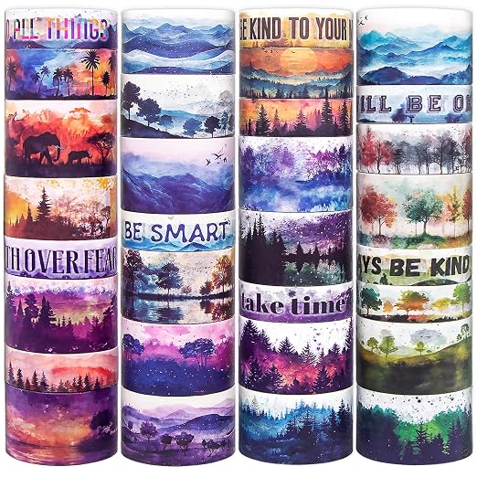 Ieebee 32 Rolls Four Seasons Washi Tape Set for Journaling & Scrapbooking