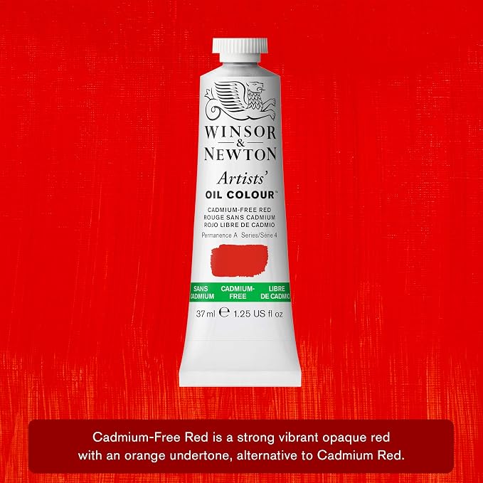Winsor & Newton Artists' Oil Paint, 37ml Tube, Cadmium-Free Red