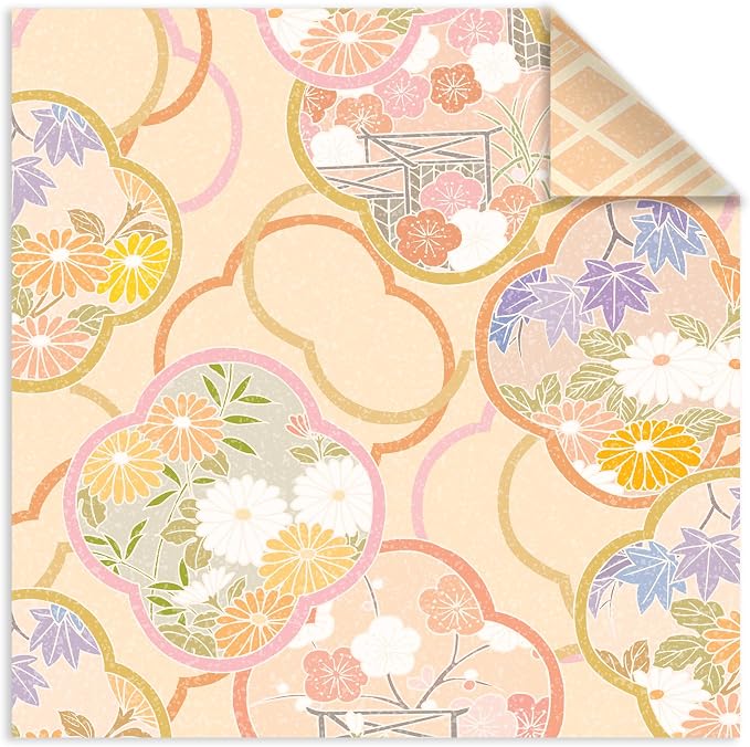 Origami Paper Kit 100 Sheets, 6x6 Inch Double Sided 40 Vivid Colored Paper | 70GSM Colorful Paper,40 Different Pattern Origami Kit,DIY Hand Crafts,Arts Creativity,Easy to Fold,No-Fading.Chiyo Flower