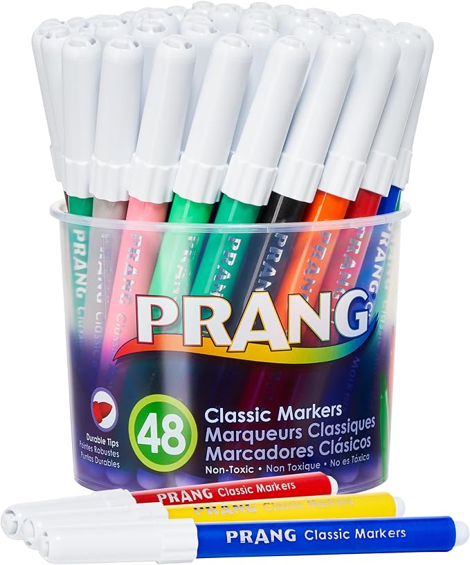 Prang Classic Art Markers, Bullet Tip, 12 Assorted Colors, 48 Count (80848) (Pack of 6)